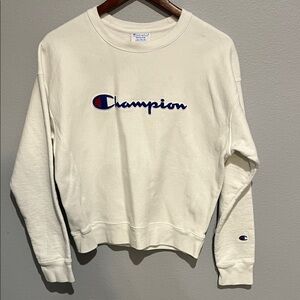 Champion Women's Off-White Crew Neck Sweater
